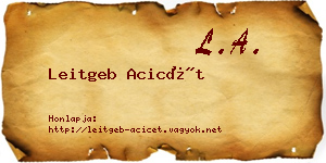 Leitgeb Acicét névjegykártya